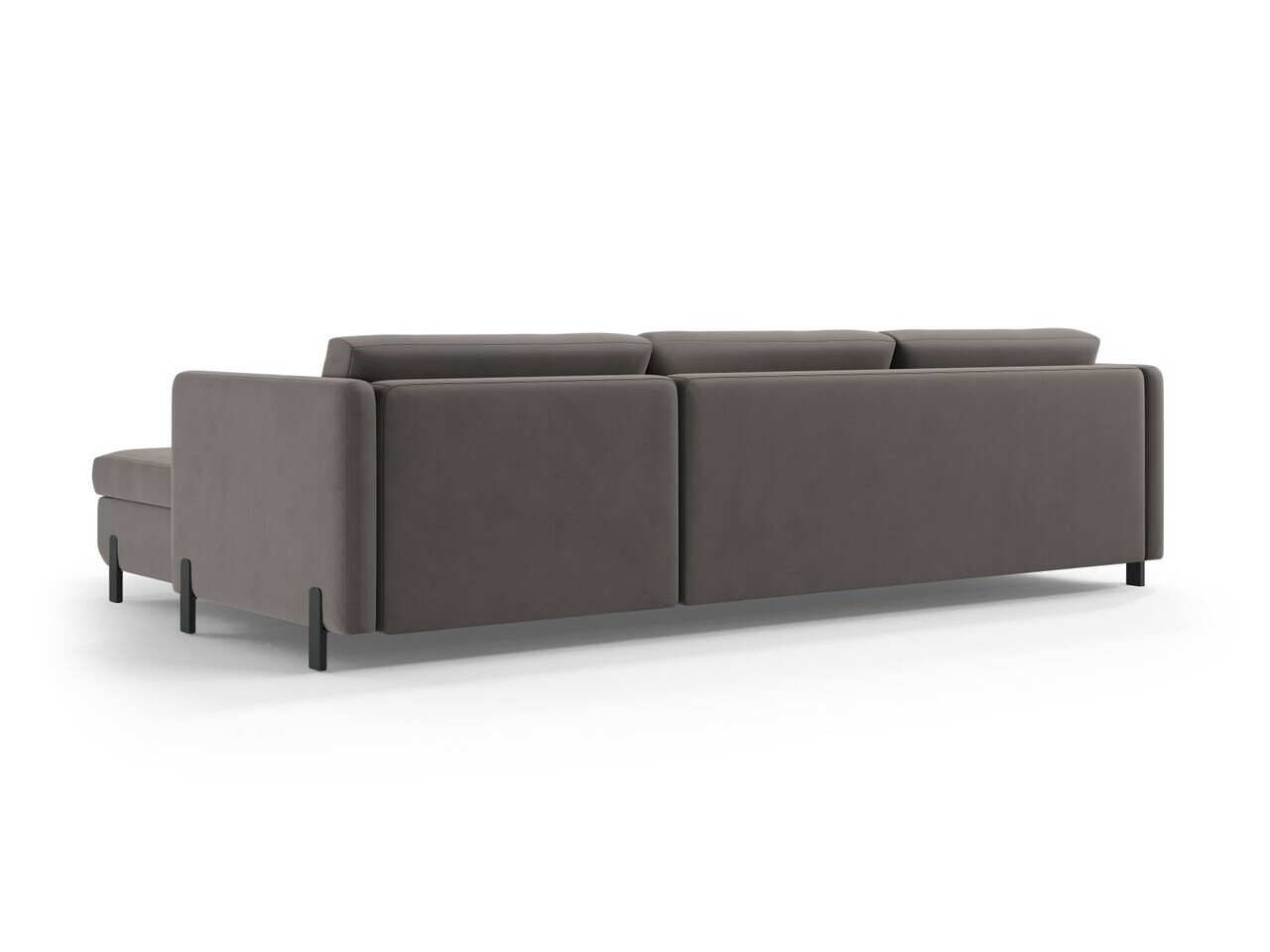 Coltar extensibil stanga 5 locuri, Gloria, Micadoni Home, 286x170x88 cm, catifea, gri — imaginea 5