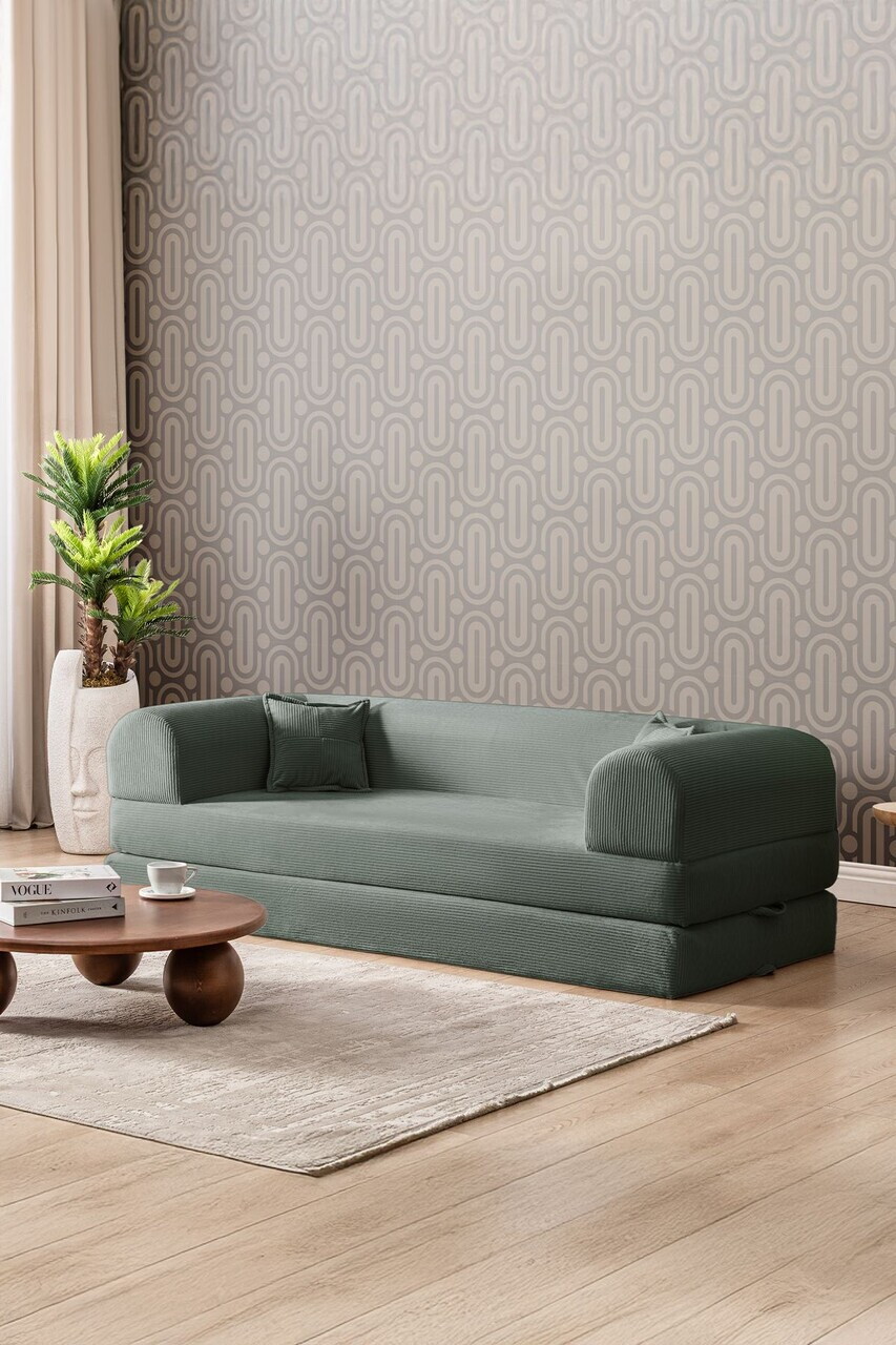 Canapea extensibila 3 locuri, Atelier del Sofa, 118FVL1307, Tesatura plus reiata, Verde