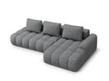 Coltar extensibil dreapta 3 locuri, Linz, Cosmopolitan Design, 275x142x84 cm, cotiera stanga, tesatura structurata, gri