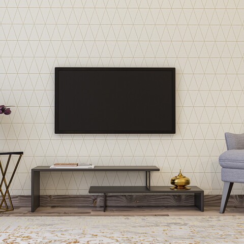 Comoda TV Ovit, Kalune Design, 120x30x45 cm, negru/antracit Comode