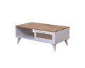 Masuta de cafea, Wolina, Goose, 55x100x45 cm, Corp: 100% MDF, Alb / Stejar