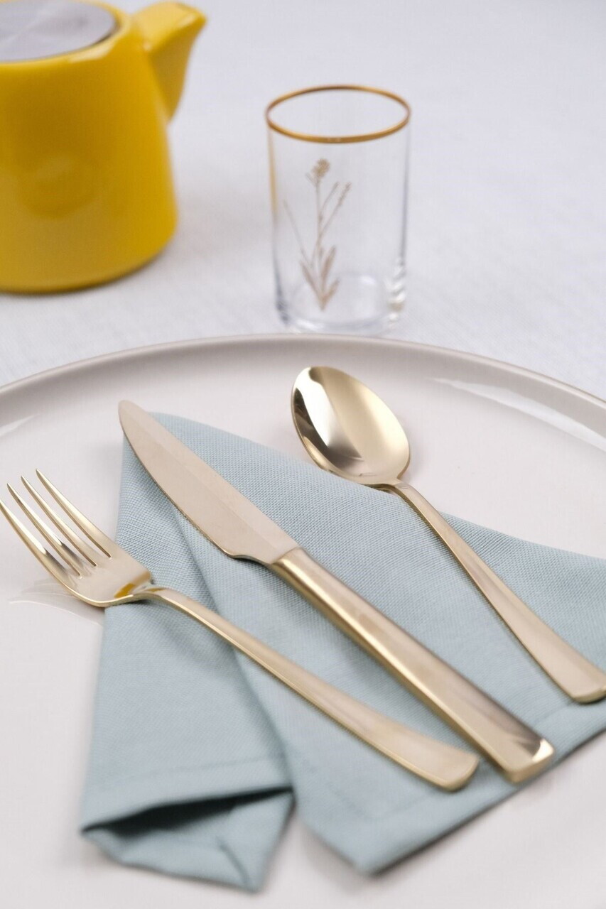 Set tacamuri, Hermia, 311MBL1715, Inox, Furculiță de masă: 16,2 x 3 cm (6 bucăți), Auriu - view 2