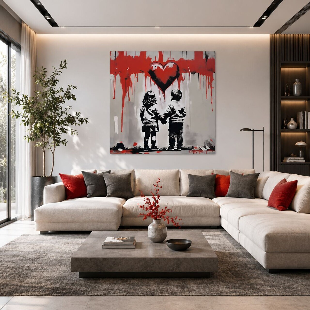 Tablou decorativ, KNV12082, Canvas, Lemn, Multicolor