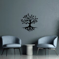 Decoratiune de perete, Tree And Heart, Metal, Dimensiune: 67 x 79 cm, Negru