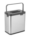 Cos de gunoi Colin, Wenko, 20.5x12.5x21 cm, inox/ABS/polipropilena, argintiu/negru