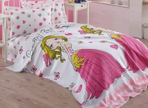 Cuvertura de pat, Eponj Home, Beautiful Girl White, 160×235 cm, 100% bumbac, multicolor 100% imagine 2022