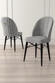 Set de scaune, Charlotte, Ritim, Metal, Gri/Negru