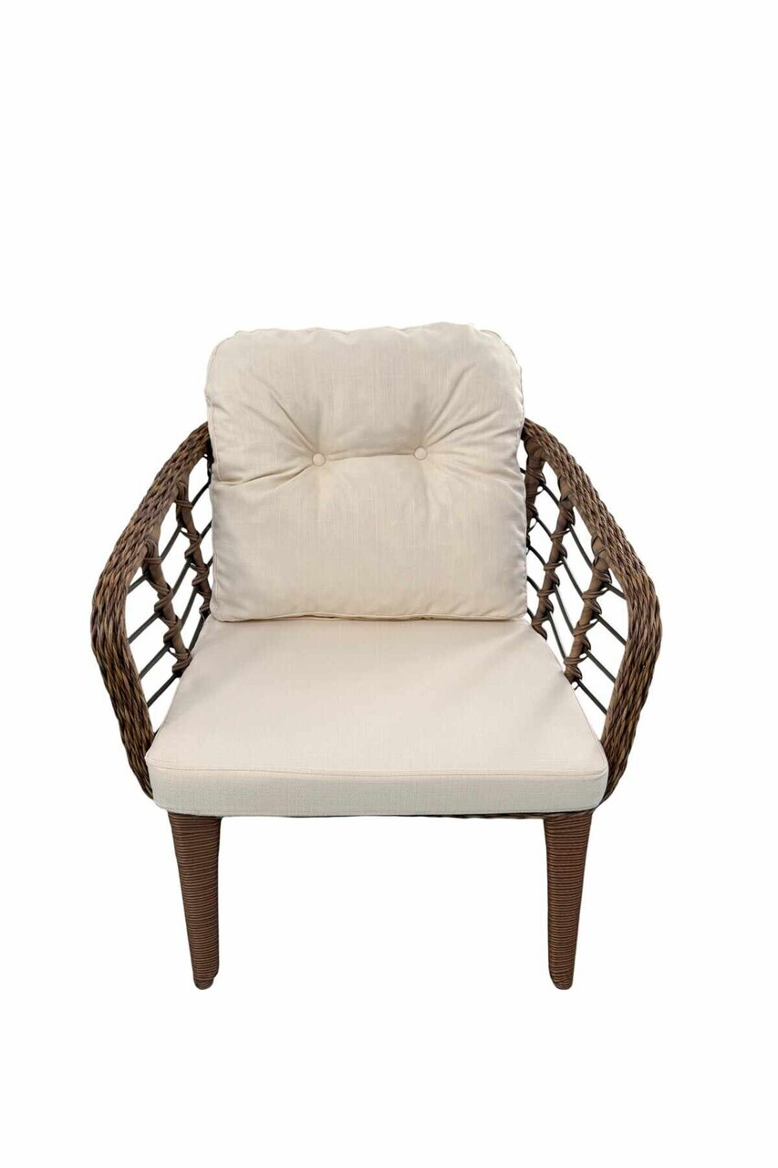Set mobilier de gradina, Hanah Home, Manolya, ALUMINIU, Maro / Crem - view 5