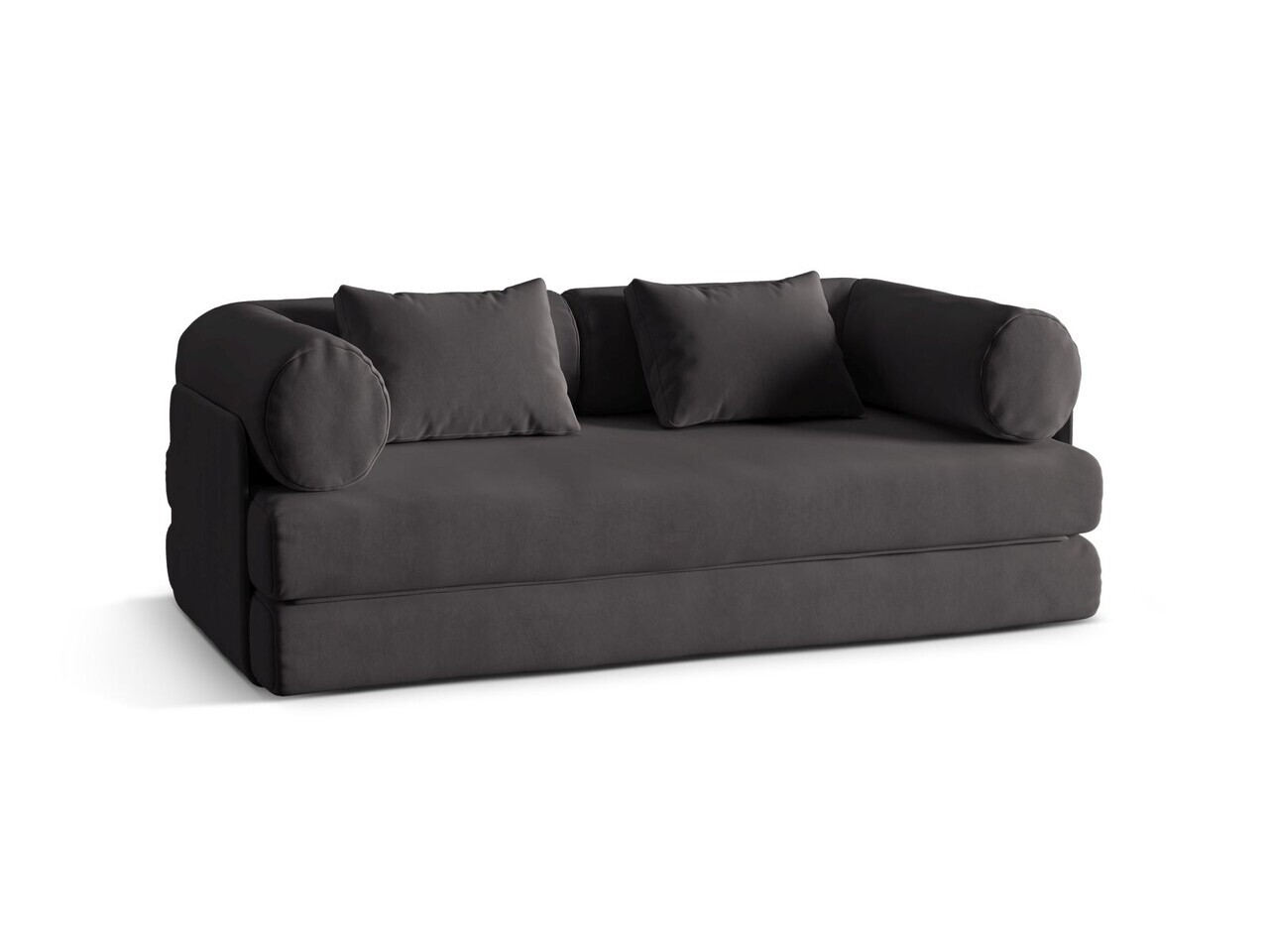 Canapea extensibila 3 locuri, Dreamy, Micadoni Home, 206x95x70 cm, catifea, gri inchis — imaginea 7