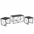 Set masute de cafea, Kalune Design, Defne, PAL, Negru
