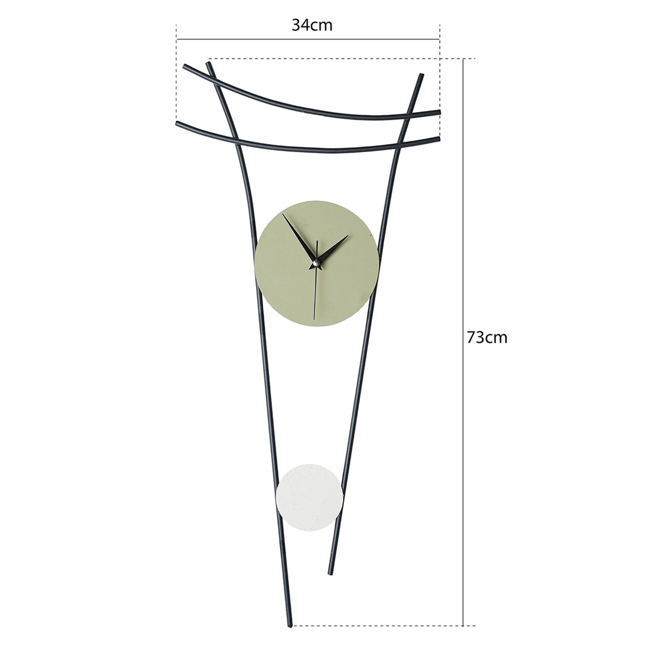 Ceas de perete, Heit, Diametru: 73 cm, Verde - view 4