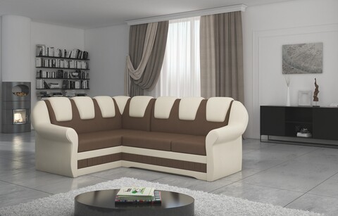 Coltar extensibil stanga 3 locuri ELTAP, LII-013, Lord II, 243x195x112 cm, lemn/poliester, maro/bej deschis