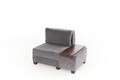 Fotoliu extensibil, Balcab Home, 825BLC4707, Lemn, Gri