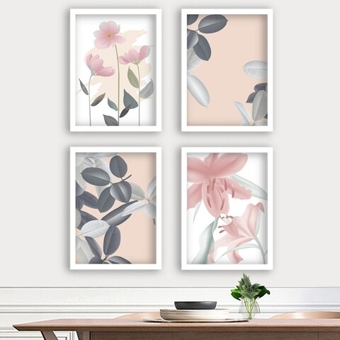 Set 4 tablouri decorative, SET_124, Lulu, 34×44 cm, plastic 34x44
