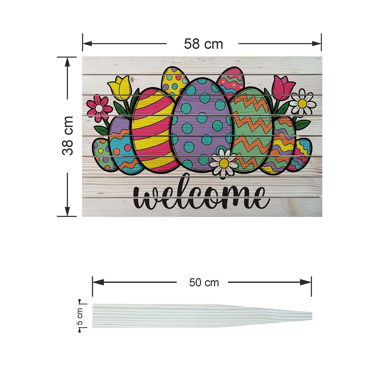 Semn de curte, Easter in Bloom, 58x38 cm, Multicolor - imagine 4