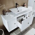 Set Dulap de Baie cu Chiuvetă și Oglindă (2 Piese), Hanah Home, 2550, MDF, Alb