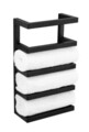 Suport pentru prosoape, Wenko, Fondiro, 24 x 12 x 42 cm, inox, negru