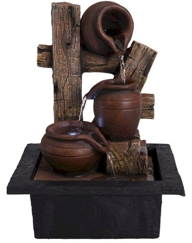 Fantana decorativa Amphora left, 21.5x19x28.8 cm, poliston, negru/maro 21.5x19x28.8 imagine noua 2022
