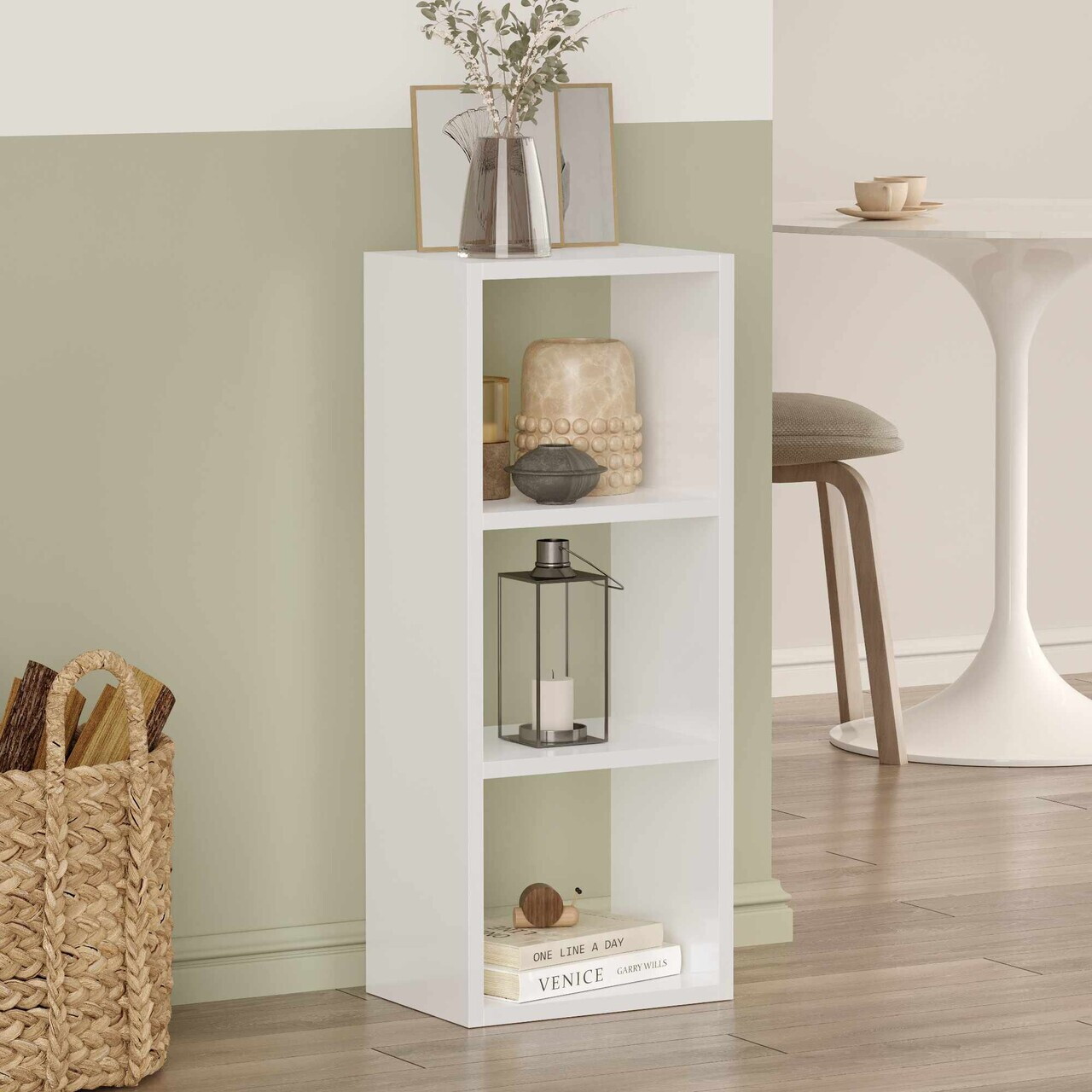 Corp biblioteca Hanah Home Canaria 32.5x81x23.5 cm PAL Alb