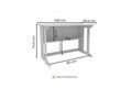 Birou, Hanah Home, Pillar, 100x74.3x55.5 cm, Alb / Antracit