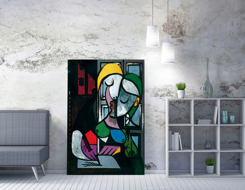 Tablou decorativ, wy89 (70 x 100), 50% bumbac/50% poliester, lemn, multicolor