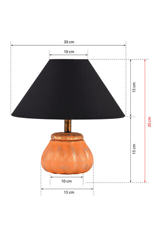 Lampa de masa, Hmy Design, 687HMY1604, Metal, Negru/Portocaliu