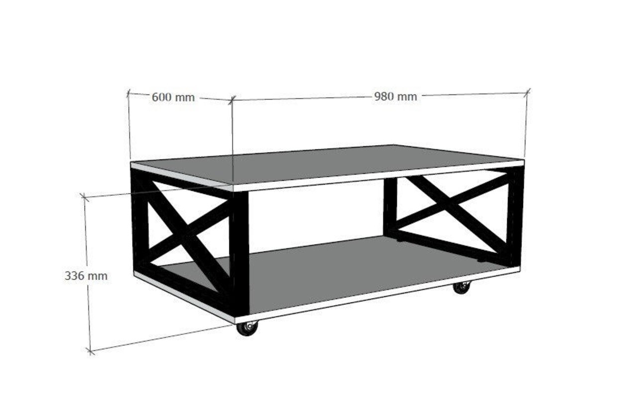 Masuta de cafea, Hanah Home, Refia, 98x33.6x60 cm, Maro - view 6