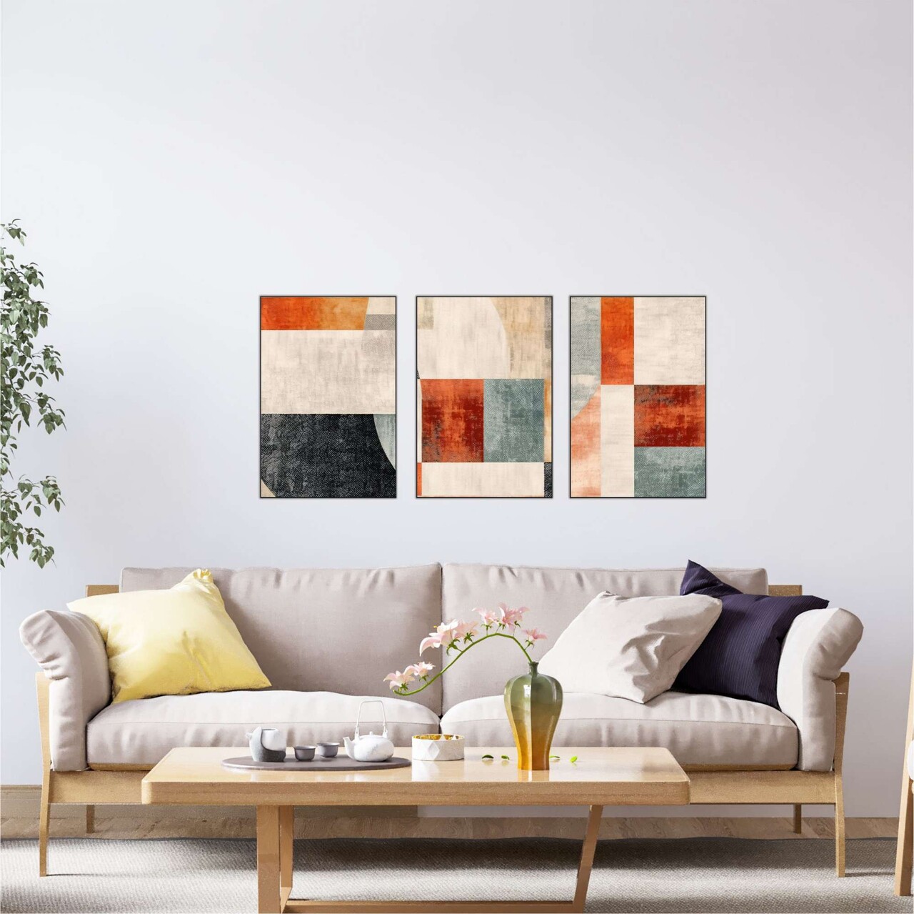 Set 3 tablouri decorative, Mdf, Imprimare digitala, Multicolor - view 3