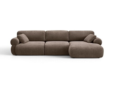 Coltar dreapta 6 locuri, Ophelia, Micadoni Home, 297x164x84 cm, tesatura structurata, cappuccino