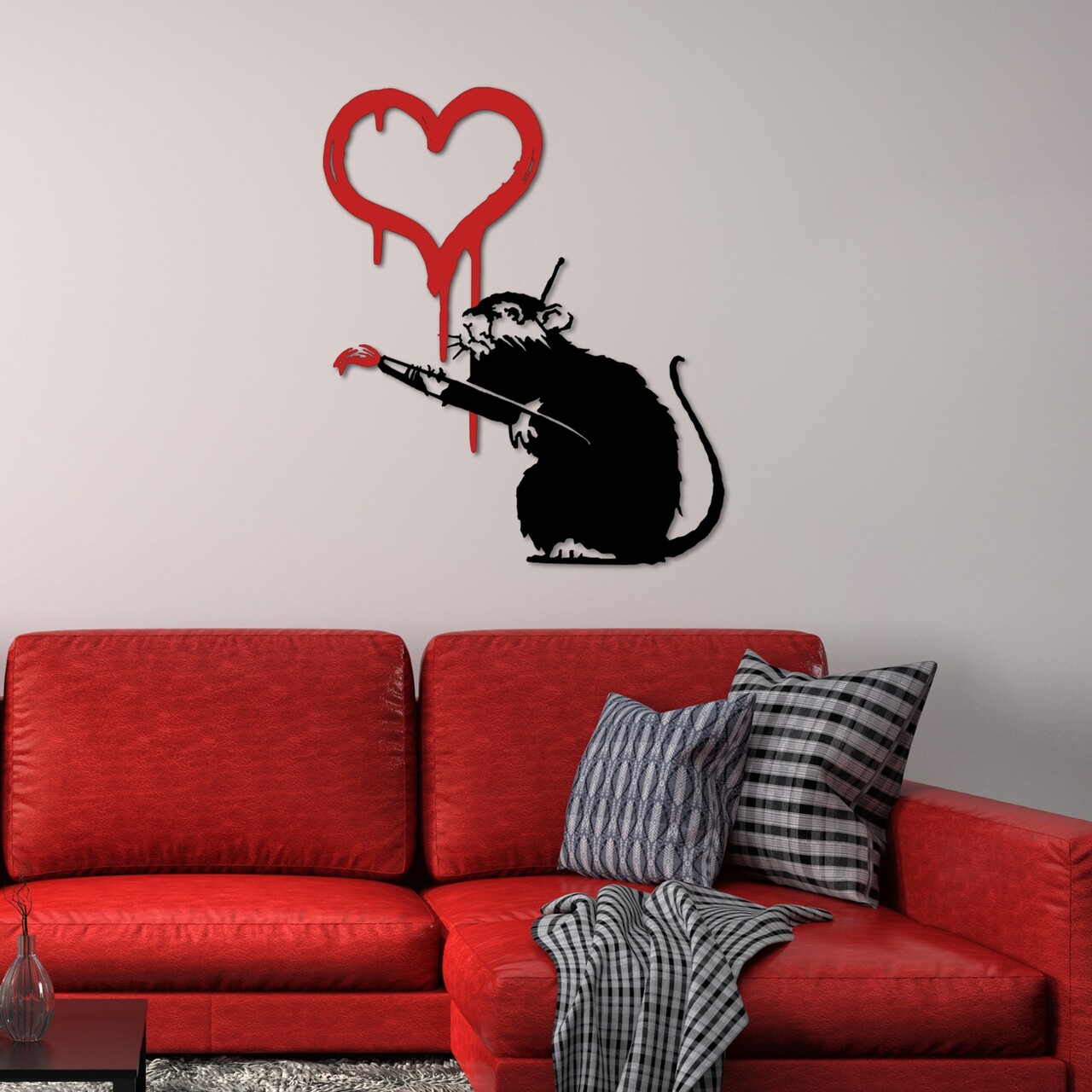 Decoratiune de perete, Banksy Metal 08, (Grosime: 1,5 mm), Alb - view 3
