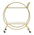 Carucior pentru servire Round, Mauro Ferretti, 70x36.5x78 cm, fier, auriu