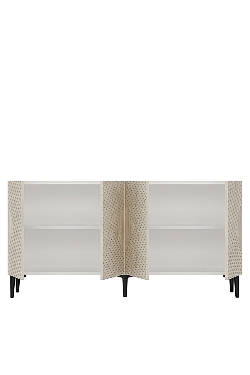 Consola, Hanah Home, Ferro 150, 150x75x32 cm, Alb / Travertin - view 6