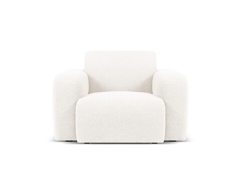 Fotoliu, Molino-101, Micadoni Home, 105x95x72 cm, tesatura boucle, alb