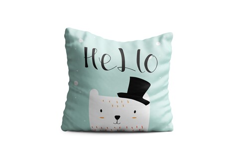 Perna decorativa cat w hat, oyo kids, 43x43 cm, poliester, multicolor