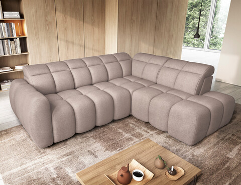Coltar extensibil dreapta 4 locuri ELTAP, RT-20XIL, Falconn, 258x208x107 cm, lemn/poliester, maro deschis