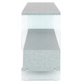 Consola cu 2 sertare, Norrel, L.120 l.40 H.76, pal/mdf/sticla, alb/gri