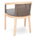 Scaun dining, Salsa, L.56.5 l.50.8 H.76.2, lemn de teak, natur/gri