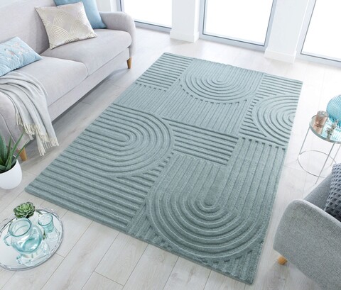 Covor Zen Garden Duck Egg, Flair Rugs, 160x230 cm, lana, verde