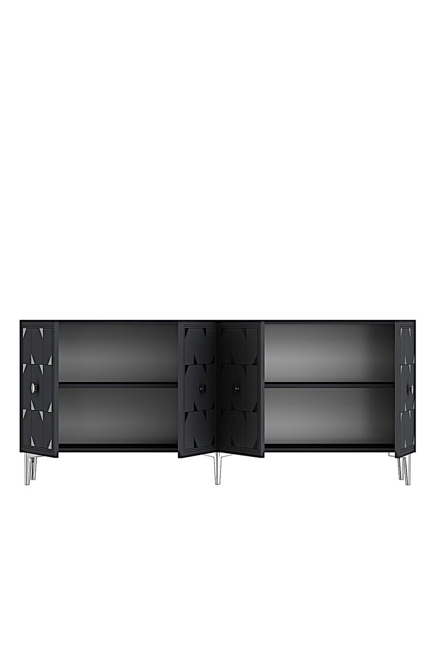 Consola, Hanah Home, Moka 180, 180x75x32 cm, Antracit / Argintiu — imaginea 6