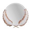 Oglinda decorativa, Palm Mirror L, Metal, Dimensiune: 59 x 57 cm, Maro/Alb