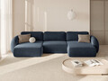 Coltar panoramic extensibil 5 locuri, Tonale, Cosmopolitan Design, 362x149x88 cm, tesatura chenille, albastru navy