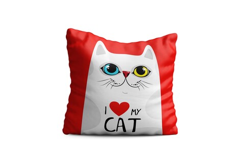 Perna decorativa cat, oyo kids, 43x43 cm, poliester, multicolor