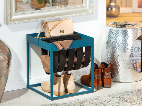 Masuta Club Ny Magazin, Inter Link, 35x35x40 cm, metal, albastru