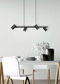 Lustra Marley, TRIO, 80x18x150 cm, 35W, 4x GU10, metal, negru mat