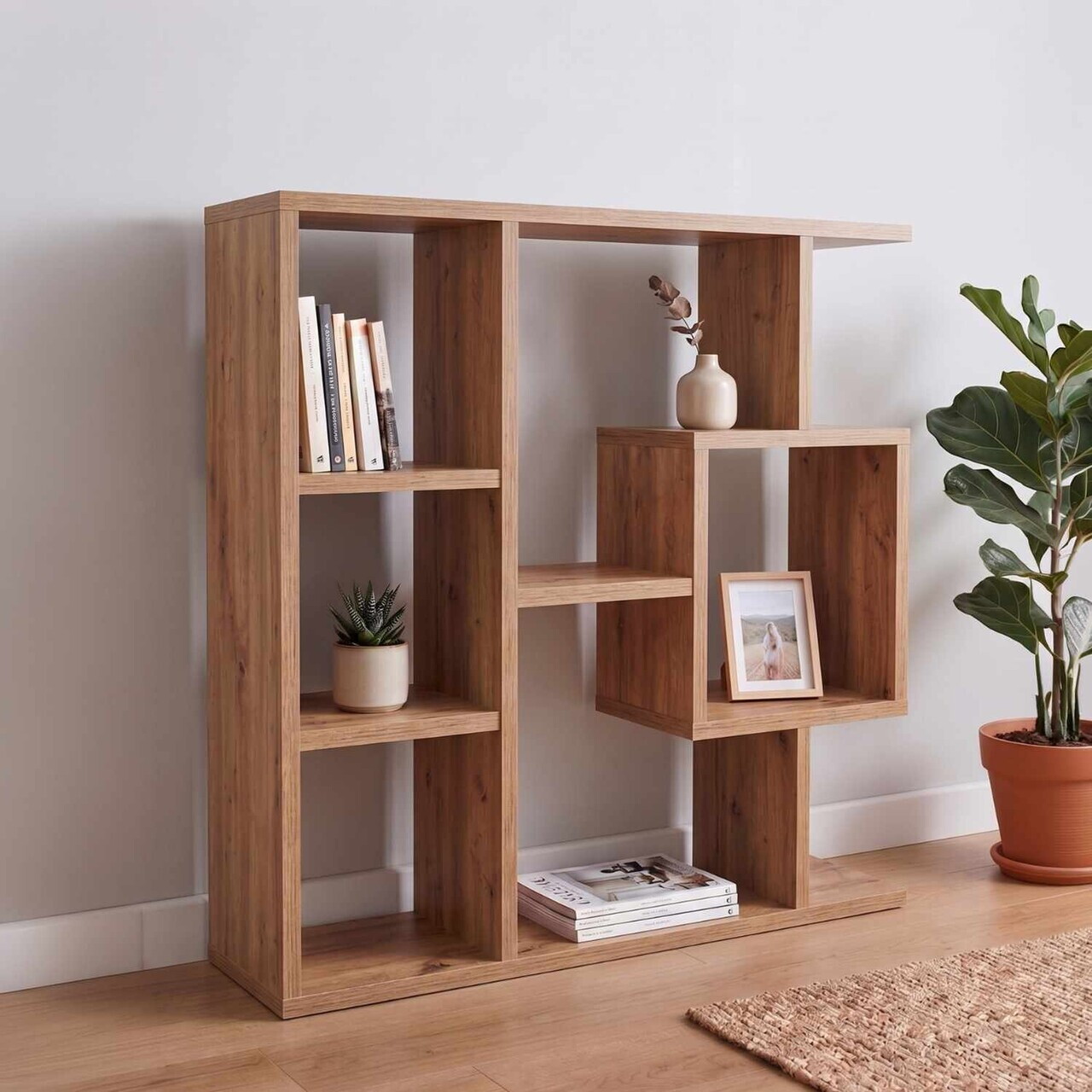 Corp biblioteca, Hanah Home, Yegane, 70.9x74.5x19.7 cm, Maro — imaginea 5
