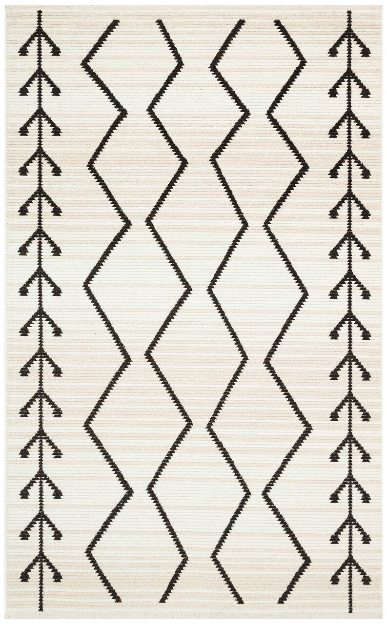 Covor, Zm 02 Cream Black , 80x300 cm, Polipropilena, Multicolor - 1 | YEO