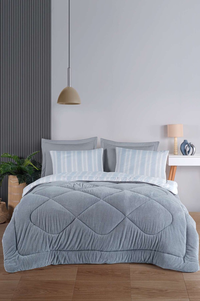 Set de dormit dublu, L'essentiel Maison, Soft Line, Gri - view 4