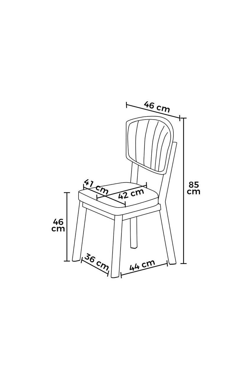 Set scaune 2 piese, Hanah Home, Nape, Crem / Aspect de lemn — imaginea 2