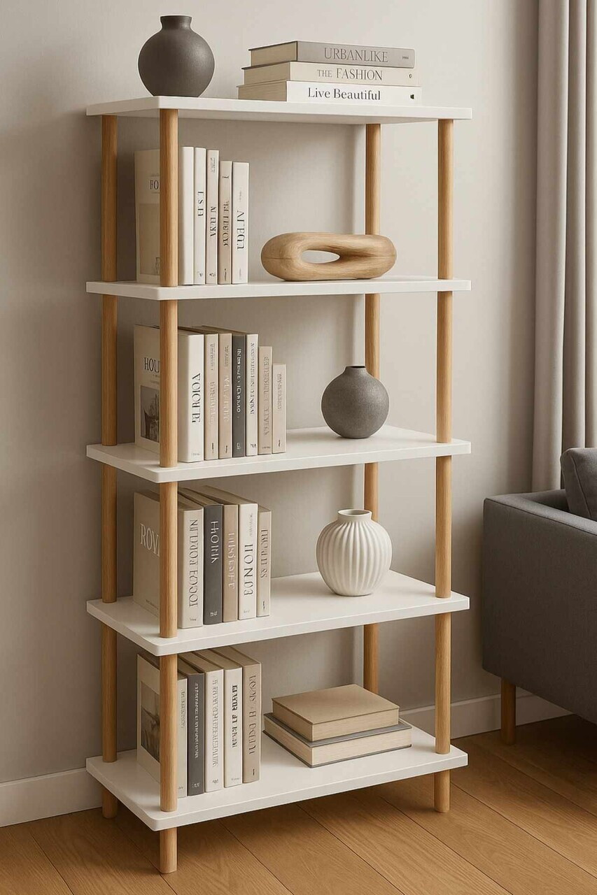Corp biblioteca Hanah Home Pk261 60x136x25 cm PAL Alb
