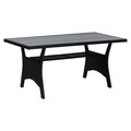 Set coltar pentru gradina si masa Merano, Pakoworld, aluminiu/poliester/ratan sintetic, negru